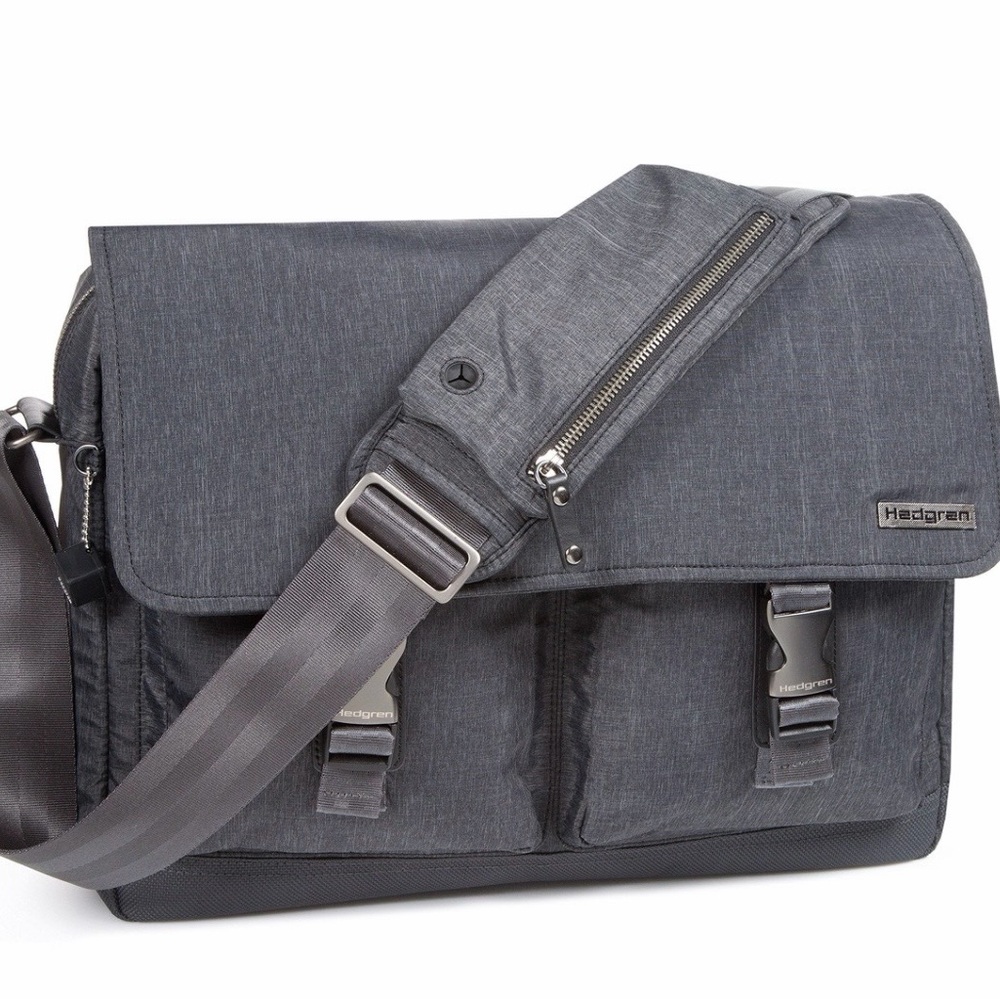 Hedgren Charcoal Messenger Bag for Men